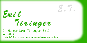 emil tiringer business card